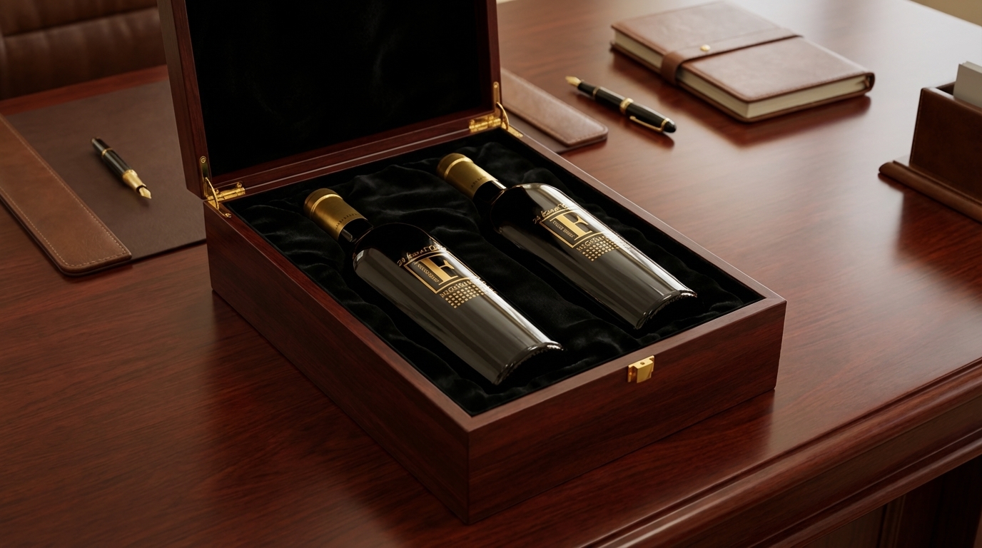 Set hộp quà tặng gỗ đôi rượu vang Ý F Gold San Marzano cao cấp - Giải pháp quà biếu doanh nghiệp và đối tác VIP sang trọng, hỗ trợ giao hỏa tốc khu vực TP.HCM tại hệ thống OldWorldWine.vn.