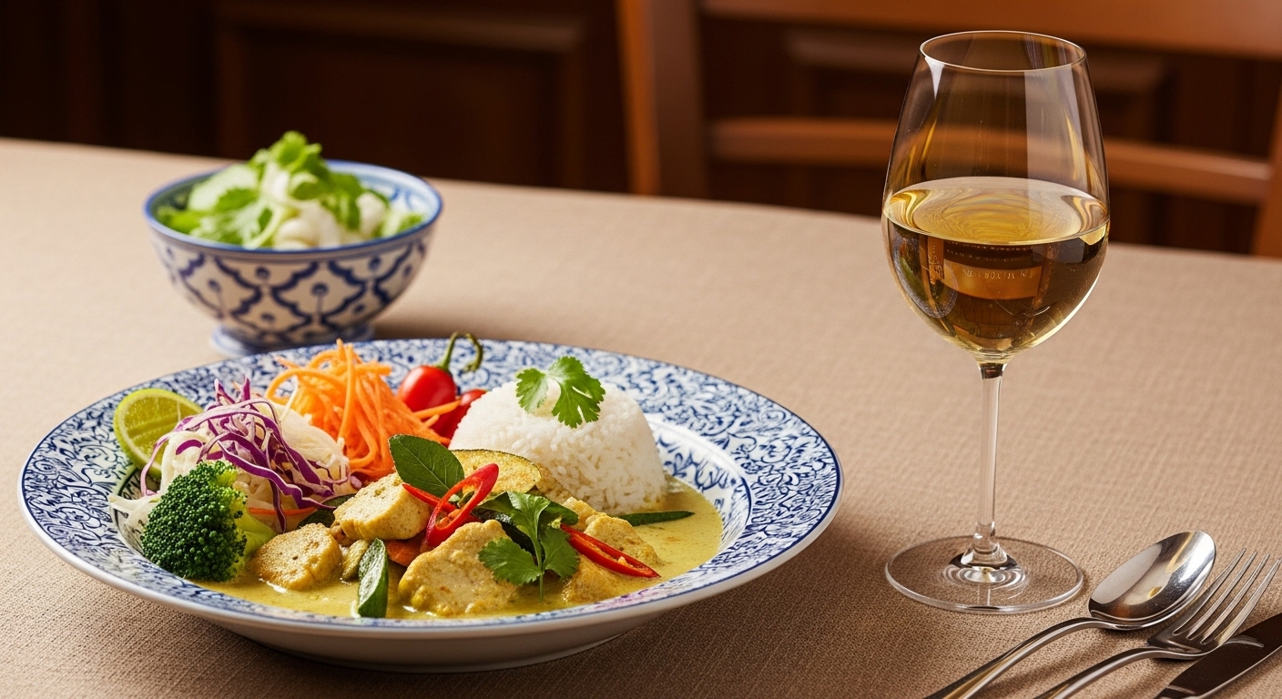 Rượu Gewürztraminer kết hợp hoàn hảo với cà ri xanh Thái