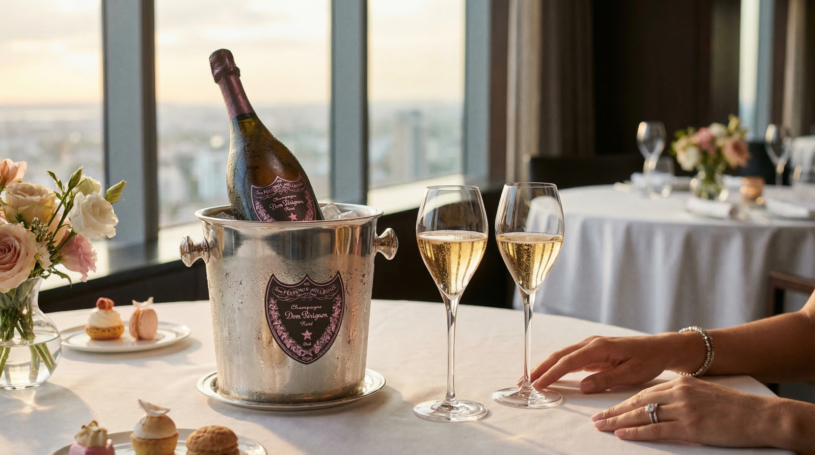 Rượu vang sủi Champagne nhập khẩu cao cấp dùng để biếu đối tác.