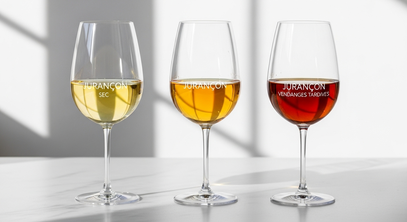 Ba phong cách rượu Jurançon: Sec (khô), medium-sweet và Vendanges Tardives (ngọt)