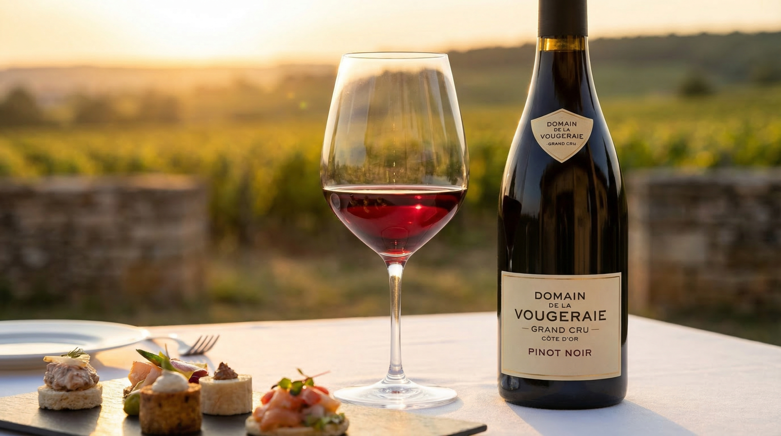 Rượu vang Burgundy Grand Cru Pháp từ vùng Côte d'Or với Pinot Noir thượng hạng