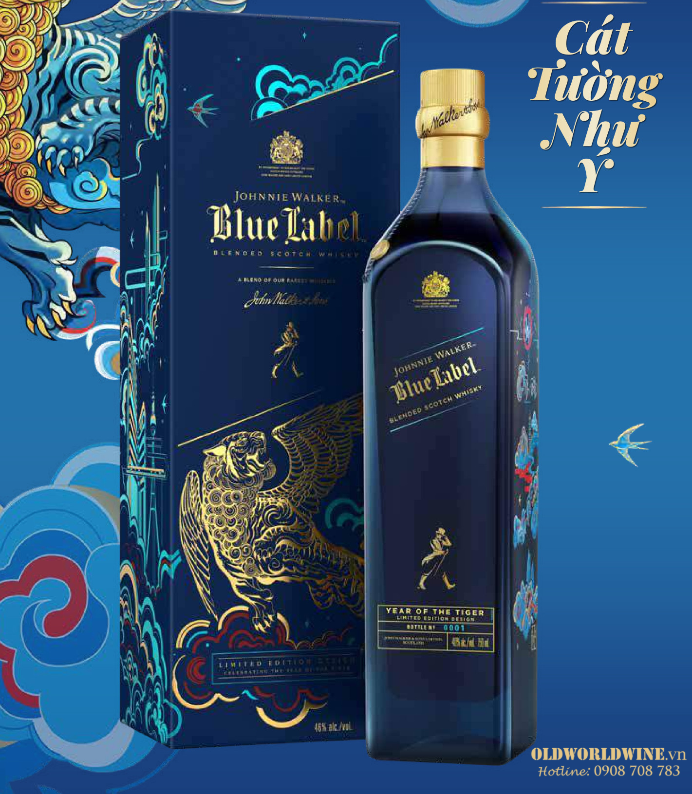 Rượu Johnnie Walker Blue Label - Hộp quà tết 2022